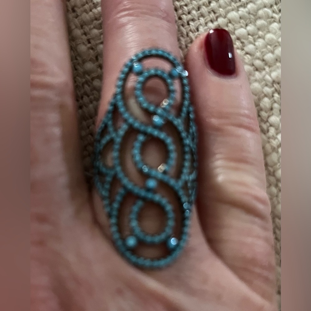 Pave Turquoise/ Sterling Ring